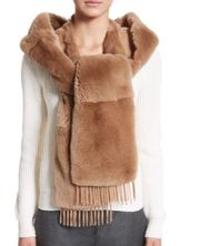 Maxmara Rabbit fur hoodie scarf