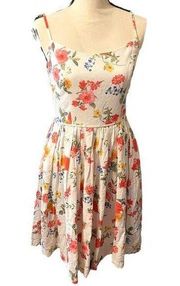 Collection Cassie Floral Fit & Flare Linen Blend Dress Size 4