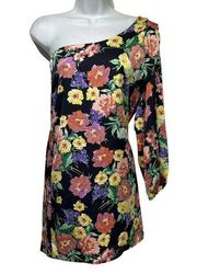 audrey 3+1 karina floral one shoulder Mini Bodycon dress Size S