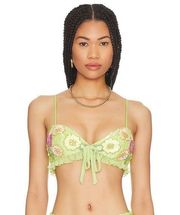 MAJORELLE Cal Embellished Crop Top in Lime Green