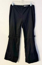 Vintage Trina Turk High Rise Black Side Slits Pants Wide Leg Y2K USA size 8