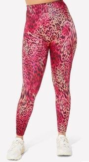 NEW Yitty Headliner Shaping High Waisted Leggings Leopard Animal Print Pink S