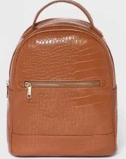 Croc Faux Leather Backpack