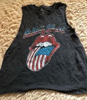 The Rolling Stones T Shirt LIPS Tank Top Graphic Tee Sleeveless distressed