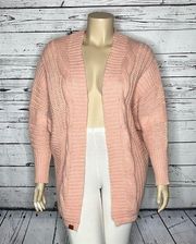 Simply Southern NWT Size XL Pink Chunky Open Front Sweater Cardigan