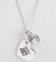 AUTHENTIC: Juicy Couture Heart Dog Tag Necklace (Silver)