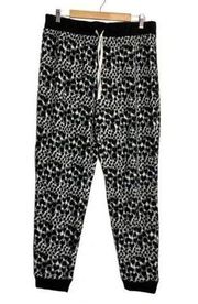 Cuddl Duds Fleecewear Super Soft Stretchy Black White Pajama Comfy Lounge Pants