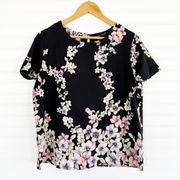 Black floral blouse Size Large by Sweet Rain