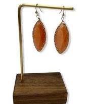 Orange and gold tone drop earrings new