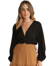 MINKPINK Tops NWT Harper Twist Blouse Black Size Medium