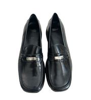 Raquel Black Leather Chunky Loafers