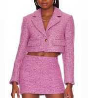 Revolve L’Academie Eira Crop Blazer in Pink & Black