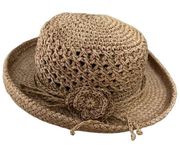 Vintage XHILARATION Target Womens Straw Hat with Flower