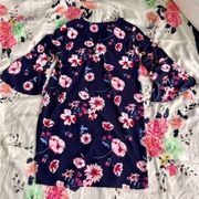 Mudpie Mila Pink and Navy Floral Print‎ Sheath Dress Women’s Size Small