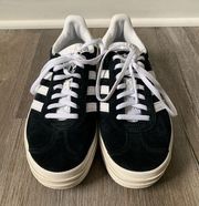 Adidas Originals Gazelle Bold Casual Platform Sneaker Suede Black White Size 7.5