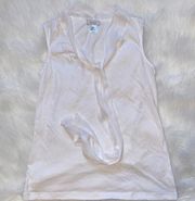 Kate Hill White Front Tie Sleeveless Top