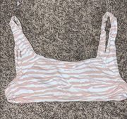 Indah light pink/cream zebra print bikini top