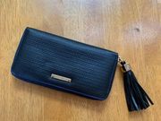 Stella & Dot Black Fringe Tassel Wallet. New !