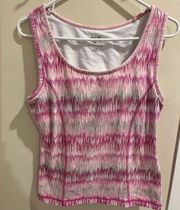 Everlast Pink and White Workout Tank Top with Lightly Padded Bra-XL