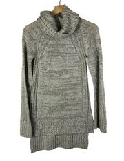 Copper Key Heather Gray High Low Turtleneck Sweater S