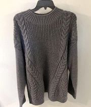 Wang Womens Blue Cable Knit Heavyweight Sweater - Size XL