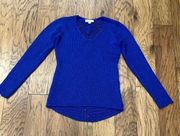 Kenar cobalt blue sweater open knit back design size M