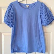 J. Crew Periwinkle Blue Puff Sleeve Top, M