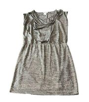 M&M Couture Shimmering Cowl-Neck Dress Gray Size M