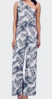 Sam Edelman one shoulder tulum palm jumpsuit sz 10