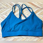 Blue Strappy Back Sports Bra