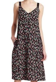 Rag & Bone zoe ditsy floral black silk sleeveless dress