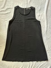 Sleeveless A-Line Summer Dress in Black - Size Medium