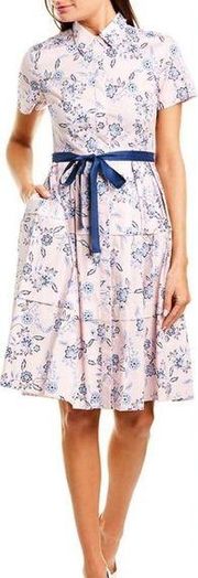 Donna Morgan Floral Shirt Midi Dress Fit and Flare size 6  G0776