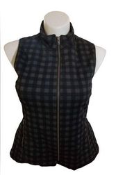 Market ans Spruce quilted vest black plaid Size M. Full zipper high neck.