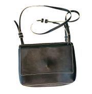 Faux Leather Crossbody Bag Black Small Size Minimalist Contemporary