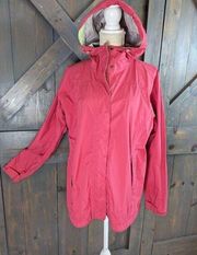 L.L. Bean Magenta Jacket Athletic Women's Large Long Sleeve Zip Up Hooded