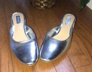 Metallic Silver  Mule