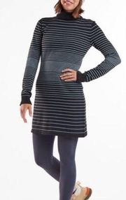 Title Nine Synergy 2.0 Turtleneck Dress black and white striped