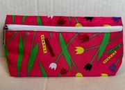 Clinique X Donald Floral Tulip Makeup Cosmetic Bag NEW NWOT