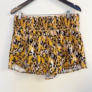 CALIA Women's Step Up Shorts L Yellow Leopard Animal Print Boxer Shorts $45 