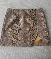 Snakeskin Mini Skirt