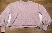 Puff Sleeve Knit Sweater Gardenia Pink Size M