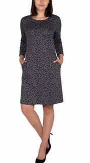 Nicole Miller Gray Leopard Print ¾ Sleeve Dress