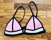 Triangl Neoprene Pink Bambi Bikini Top Size Medium Adjustable Straps Swimwear