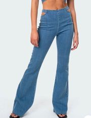 Cut Out Flare Jeans