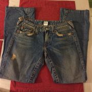 True Religion "Joey" Twisted Flair Jeans.