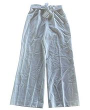 Bliss Apparel Pants Women Medium Stretch Crepe White Wide Leg Trousers High Rise