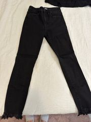 Black Fringe Skinny Jeans