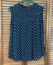 Kim & Cami sleeveless poke a dot shirt