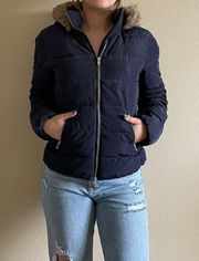 Navy Blue Puffer Jacket 